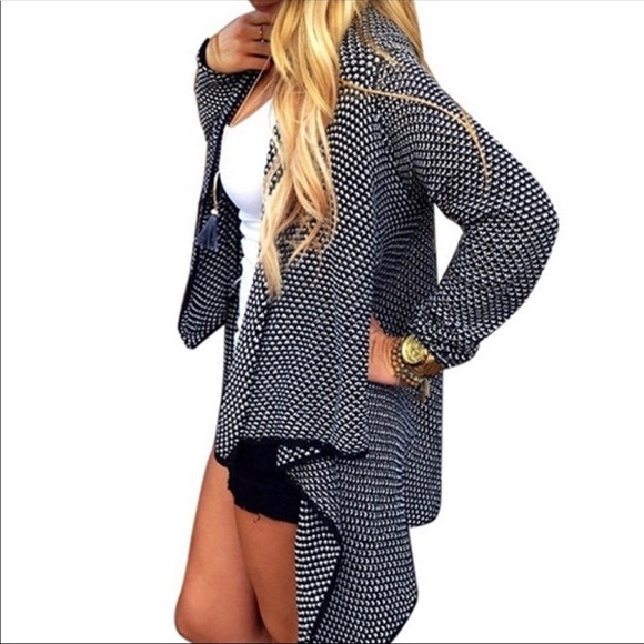 Sweaters - Cascading Cardigan Sweater Black & White